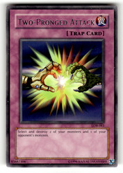 Two-Pronged Attack LOB-061 Rare - Legend of Blue Eyes White Dragon