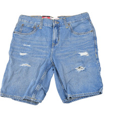 Levi's Boy's Youth Utility Cargo Shorts Size 16 Blue Denim Distressed