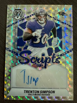 2024 Panini Mosaic Trenton Simpson Scripts Silver Mosaic Prizm RC Auto  Autograp