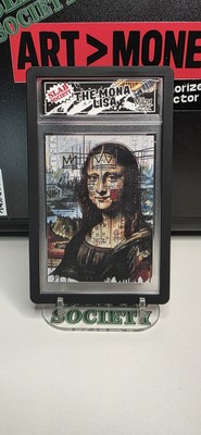 SLAB SOCIETY - MONA LISA - 1 OF 1 - ENCAPSULATED DOLLAR BILL ART BY MILLZ. 