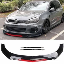 For VW Golf GTI MK5 MK6 MK7 Front Bumper Lip Spoiler Splitter Body Strut Rods