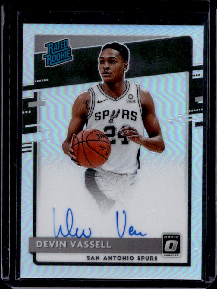 2020-21 Donruss Optic Devin Vassell Rated Rookie Holo RC Auto #161