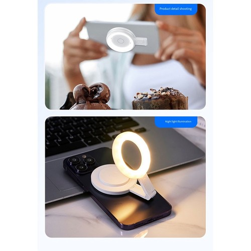 Lumière Selfie Magnétique à Clip avec Anneau LED Réglable pour Smartphones - Photo 5 sur 12