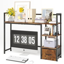 Desk Shelf W/ Drawer 41.3" Desktop Organizer Shelf Desk Hutch Computer Monitor