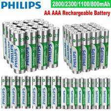 Philips AA AAA Rechargeable Batteries 2500mAh 2100mAh 1000mAh 800mAh NI-MH Lot