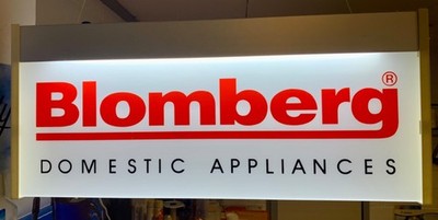 Alte Leuchtreklame Blomberg Hausgeräte Werbeschild vintage/retro