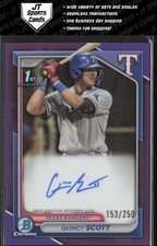 2024 Bowman Chrome Quincy Scott CPA-QS 1st Purple Refractor Auto /250 Rangers