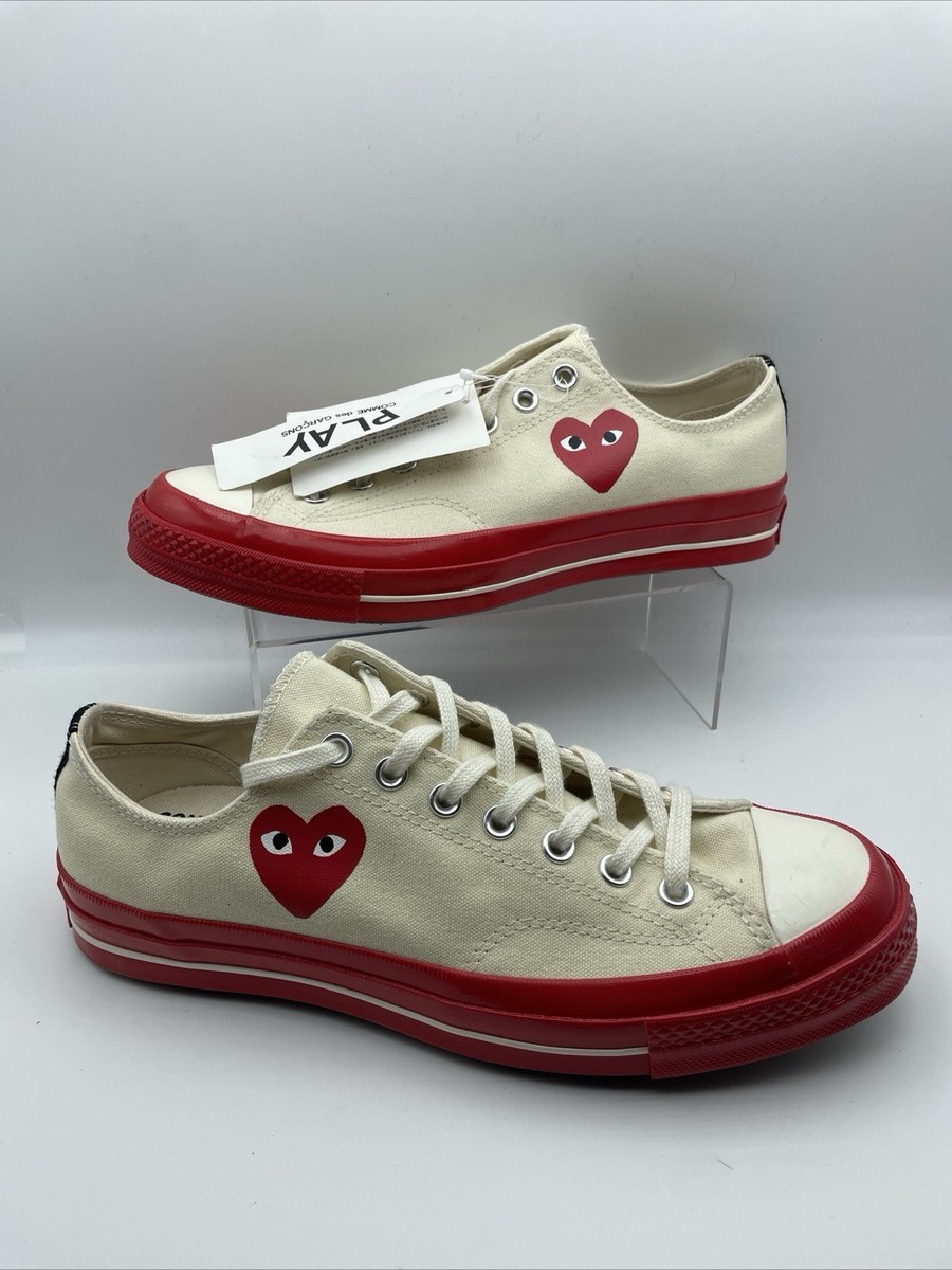 Converse Chuck 70 Low Comme Des Garçons CDG Play Cream White Red
