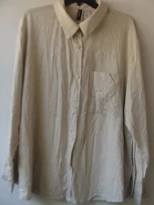 NWT H&M Divided Women's Button Shirt Long Sleeve Beige, Size L