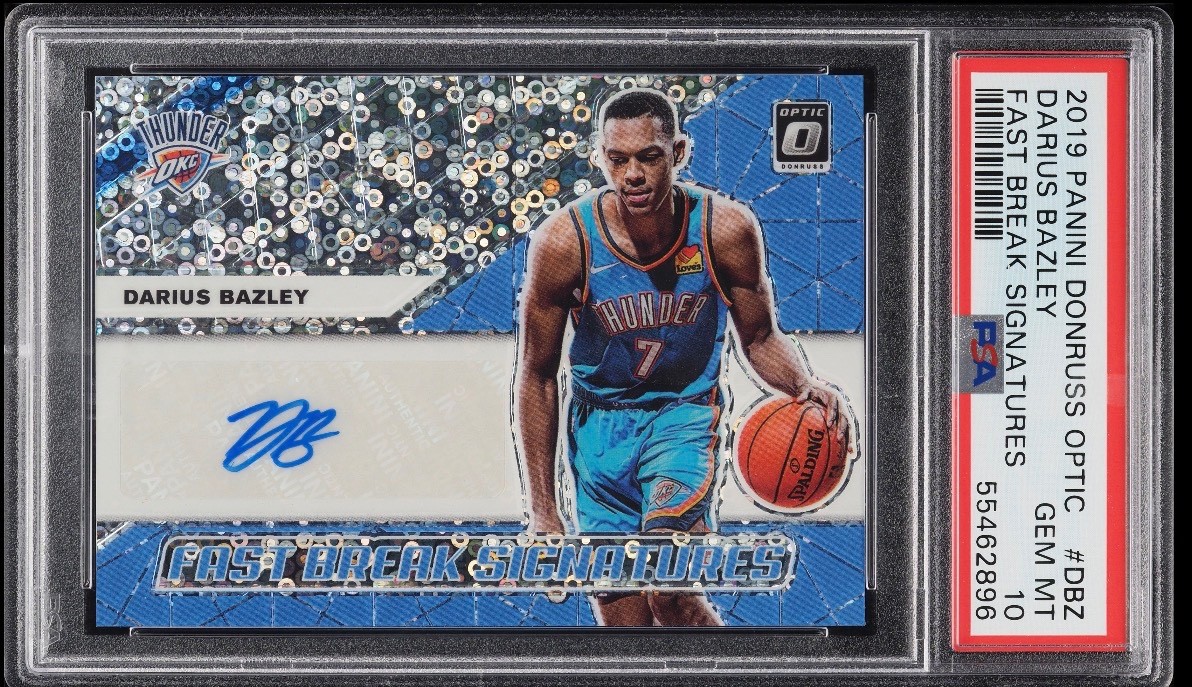DARIUS BAZLEY 2019-20 Donruss Optic Fast Break Signatures Auto PSA 10 Gem Mint