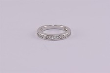 Sterling Silver 3.5mm Cubic Zirconia Accented Band Anniversary Ring 925 Sz: 6