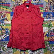 Sears Western Wear Men's L Red Pearl Snap Shirt Vintage 60s/70s