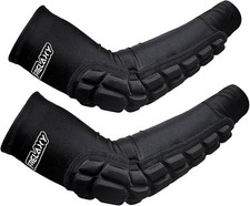 Padded Elbow Forearm Sleeves 2 Pack Compression Crashproof Arm Pads for Footb...