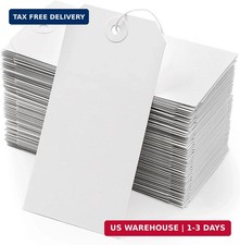 White Shipping Tags with Elastic String - Coideal 60 Pcs Blank Paper Hang Tags A