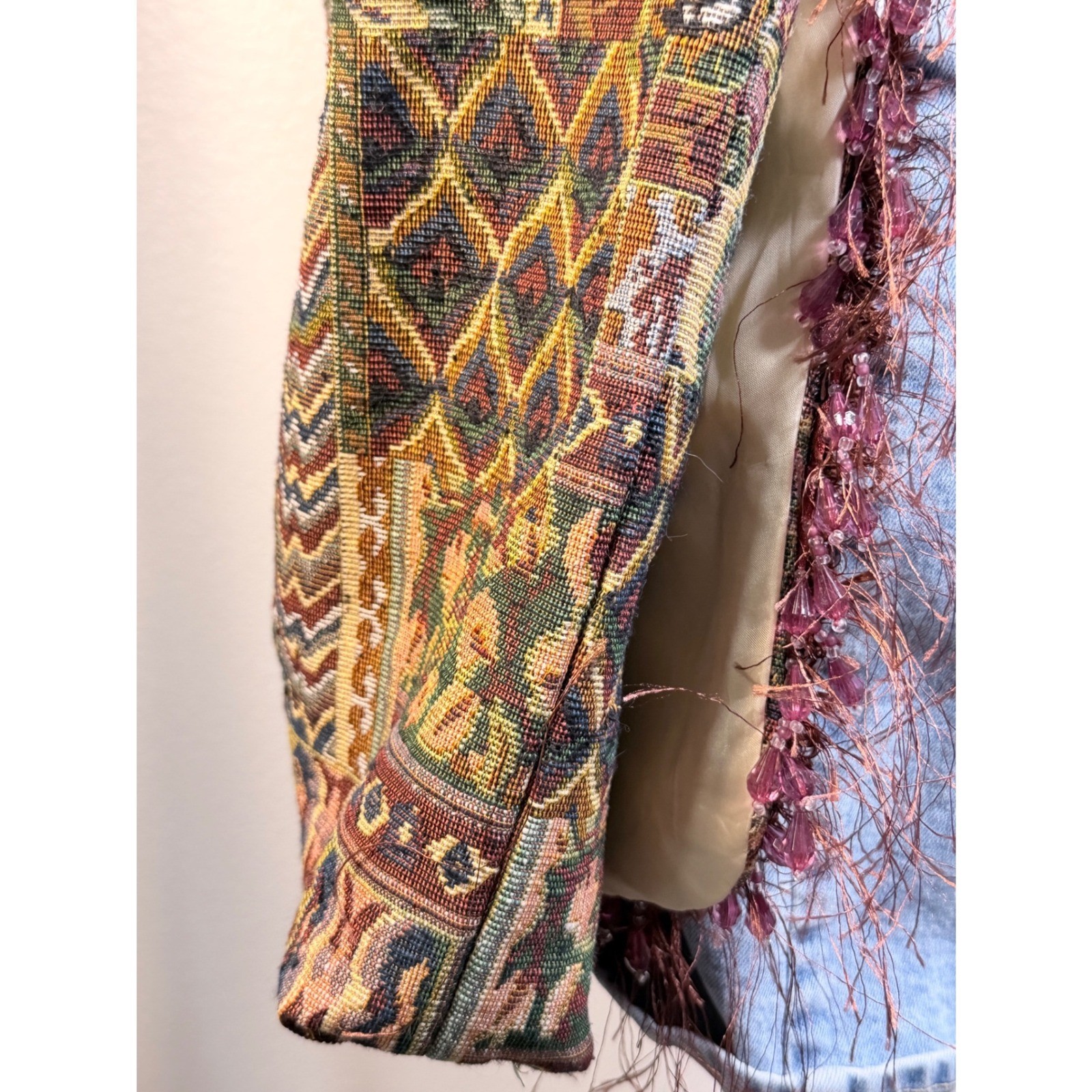 handmade Boho Tapestry Patchwork Messenger Bag Be… - image 5