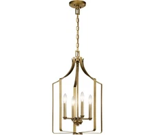 Kichler 42496NBR Morrigan Pendant, 4-Light 240 Total Watts, Natural Brass