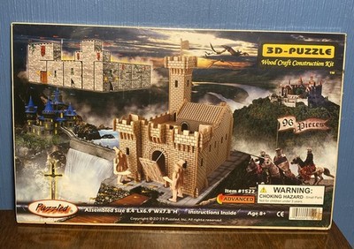 3D-PUZZLE  Wood Craft Construction Kit - FORTRESS CASTLE Puzzled INC, NEW SEALED