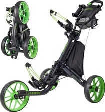 Golf Push Cart 3 Wheel : Golf Bag Cart Foldable with Phone Holder/Cup/Umbrella H
