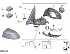 BMW X5 G05 right exterior mirror with memory function matte LHD 51165A94254