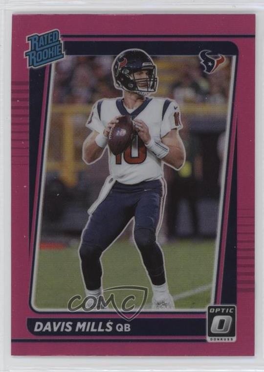 2021 Panini Donruss Optic Rated Rookie Pink Prizm Davis Mills #222 Rookie RC
