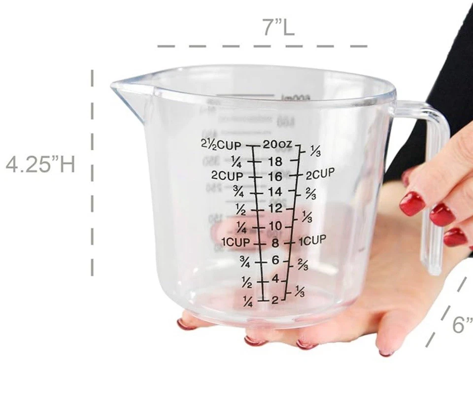 MAINSTAYS 2 1/2 CLEAR MEASURING CUP BLACK MARKINGS KITCHEN TOOL GIFT DORM BRIDAL - Image 4 of 4
