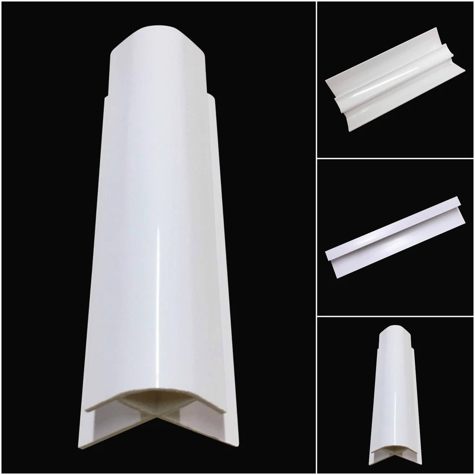 White Trims For 10mm Shower Wall Panels PVC Bathroom Cladding Wet Wall 2.4m