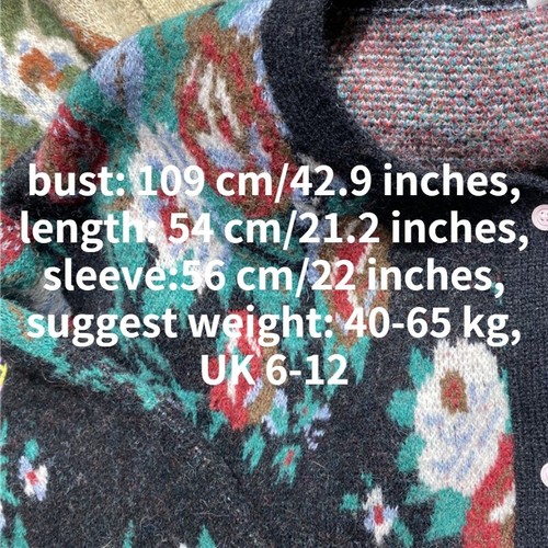 Mujeres Suéter Tejido Abrigo Manga Larga Chaqueta Cárdigan Floral Retro Suelto Cálido - Imagen 6 de 14