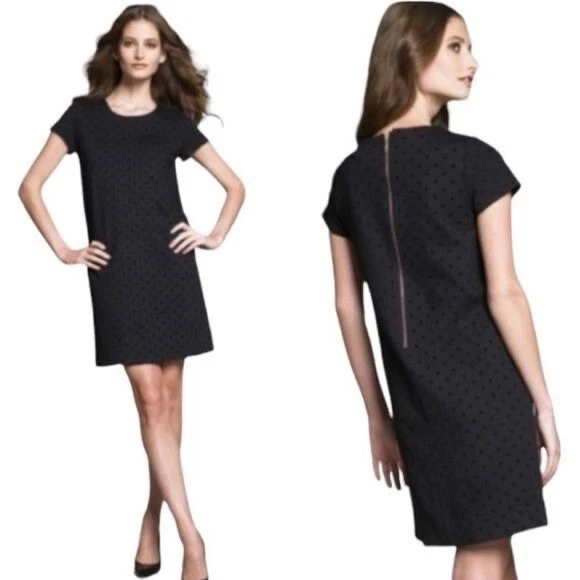 Kate Spade Nero Gail Ponte Manica Corta Cambio Pois Casual Cocktail S