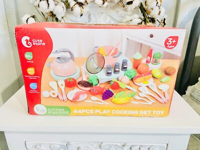 CUTE STONE Kids Kitchen Accessories Set, Play Food Sets for Kids Kitchen, Kids C