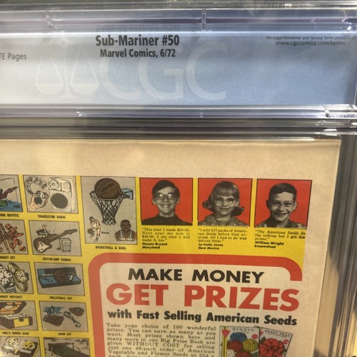 Marvel Comics SUB-MARINER #50 CGC 7.5 1° NAMORITA - Foto 11 di 12