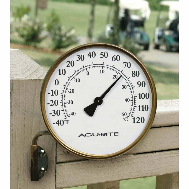 AcuRite Wireless Indoor Outdoor Thermometer Brass Swing Arm Metal