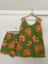 RARE Vintage 60  s Groovy Mod Hawaii Floral Tunic Bloomers Shorts Set