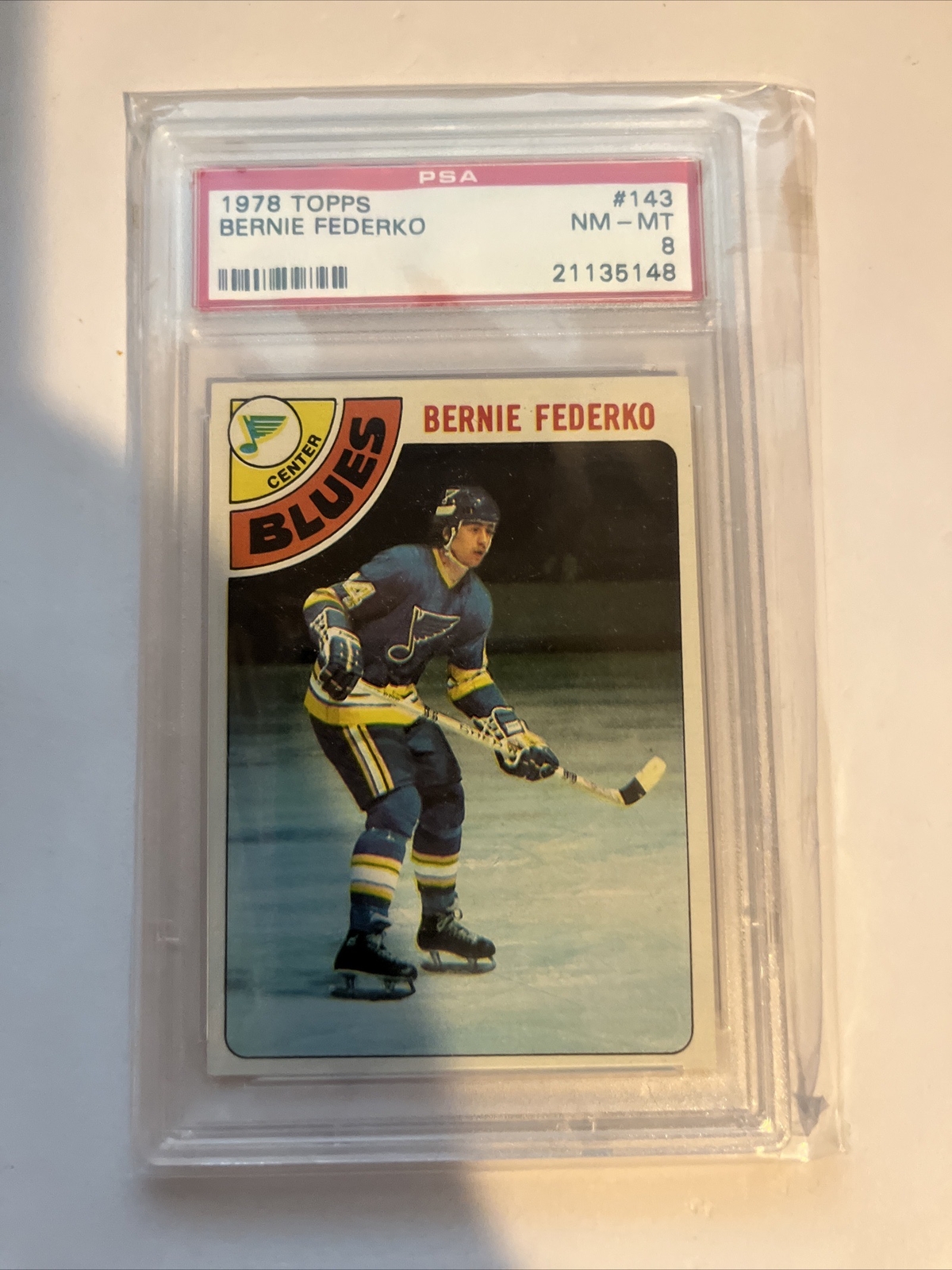 1978-79 Topps Hockey #143 BERNIE FEDERKO RC PSA 8 NM-MINT St. Louis Blues Card