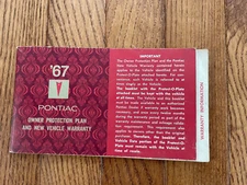 1967 Pontiac Owner Protection Plan and New Vehicle Warranty OEM