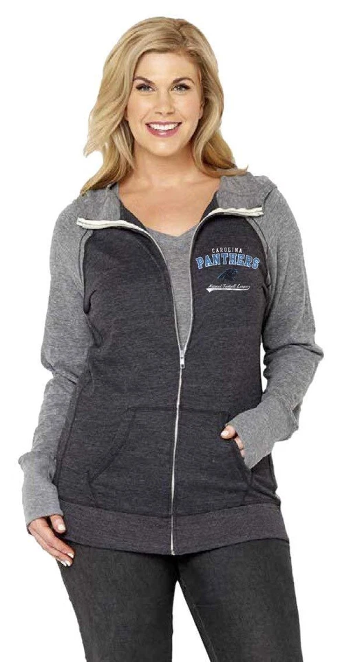 NFL Womens Curvy Triblend Color Block Full Zip Hoodie Plus Sizes 1X-3X - Image 4 of 4