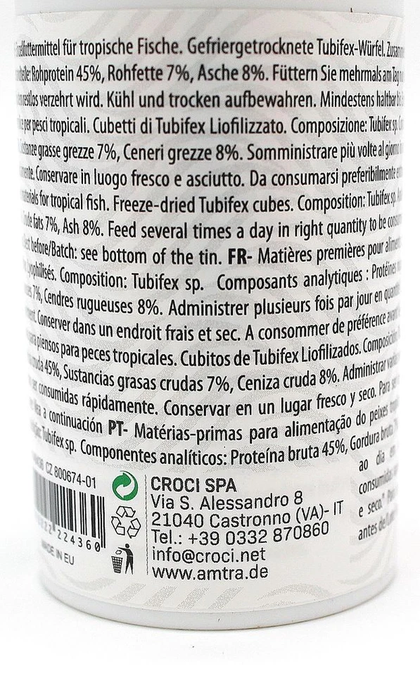 Amtra Pro Tubifex Gefriergetrocknete Würfel Aquarium Fische Futter 100 ml (10g) - Bild 3 von 4