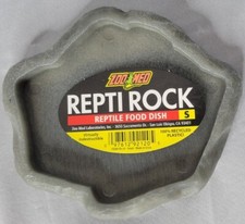 Zoo Med Repti Rock Reptile Food Dish Size Small 100 Recycled Plastic   Grey