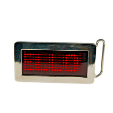 Unisex LED Belt buckle Light-Up Programmable Message Metal Battery-Powered US