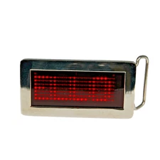 Unisex LED Belt buckle Light-Up Programmable Message Metal Battery-Powered US