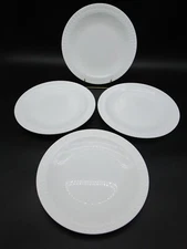 CORNING Centura Pyroceram Sculptured Tulip Embossed Rim 9" Luncheon Plate Set 4