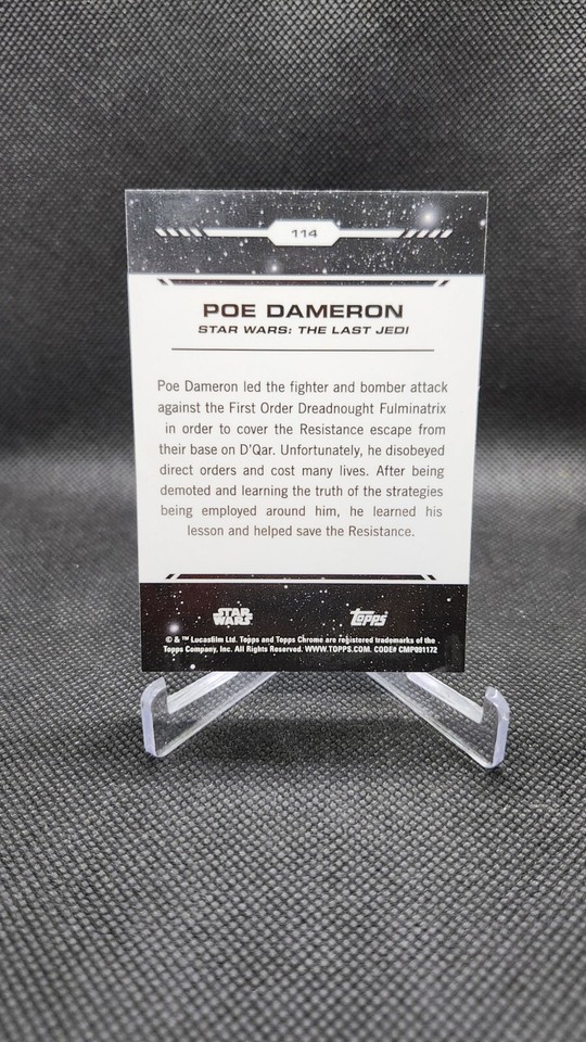 2024 Topps Chrome Star Wars Costco Super Box Base Poe Dameron 114