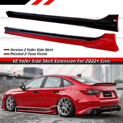 For 2022-2026 Honda Civic Yofer V2 Rallye Red Black 2 Tone Side
