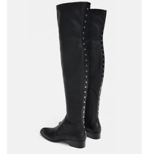 black studded flat boots