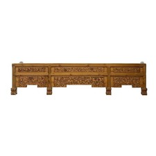 Chinese Vintage Dimensional Relief Floral Carving Wood Wall Art ws3400