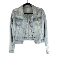 Stradivarius Womens Denim Jacket Retro Trucker Light Wash Size S