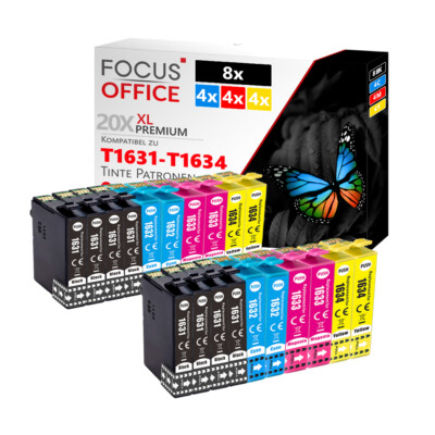 20x XXL Patronen für Epson Workforce WF-2750 DWF WF-2760 DWF WF-2010 W WF-2510WF