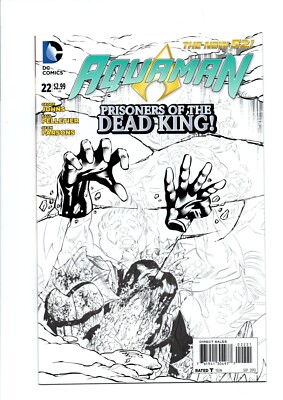 AQUAMAN #22 Vol.7 Black & White VARIANT   DC Comics 2013 Sleeved & Boarded