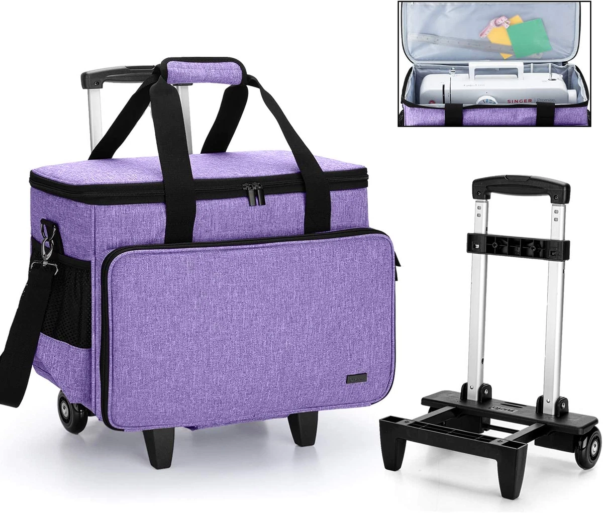 Detachable Rolling Sewing Machine Carrying Case, Trolley Tote Bag with  Removable