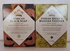 2 Nubian Heritage Haitian Vetiver & African Black Soap  Moisturizing Bar  5oz 