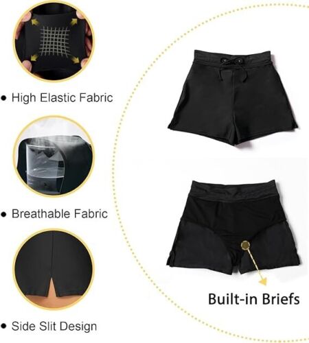 Tournesol Costume da Bagno Donna Pantaloncini Vita Alta Slip con Fodera Nero L - Foto 4 di 5